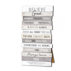 Believe God - Wood Stacked Desk Top Plaque